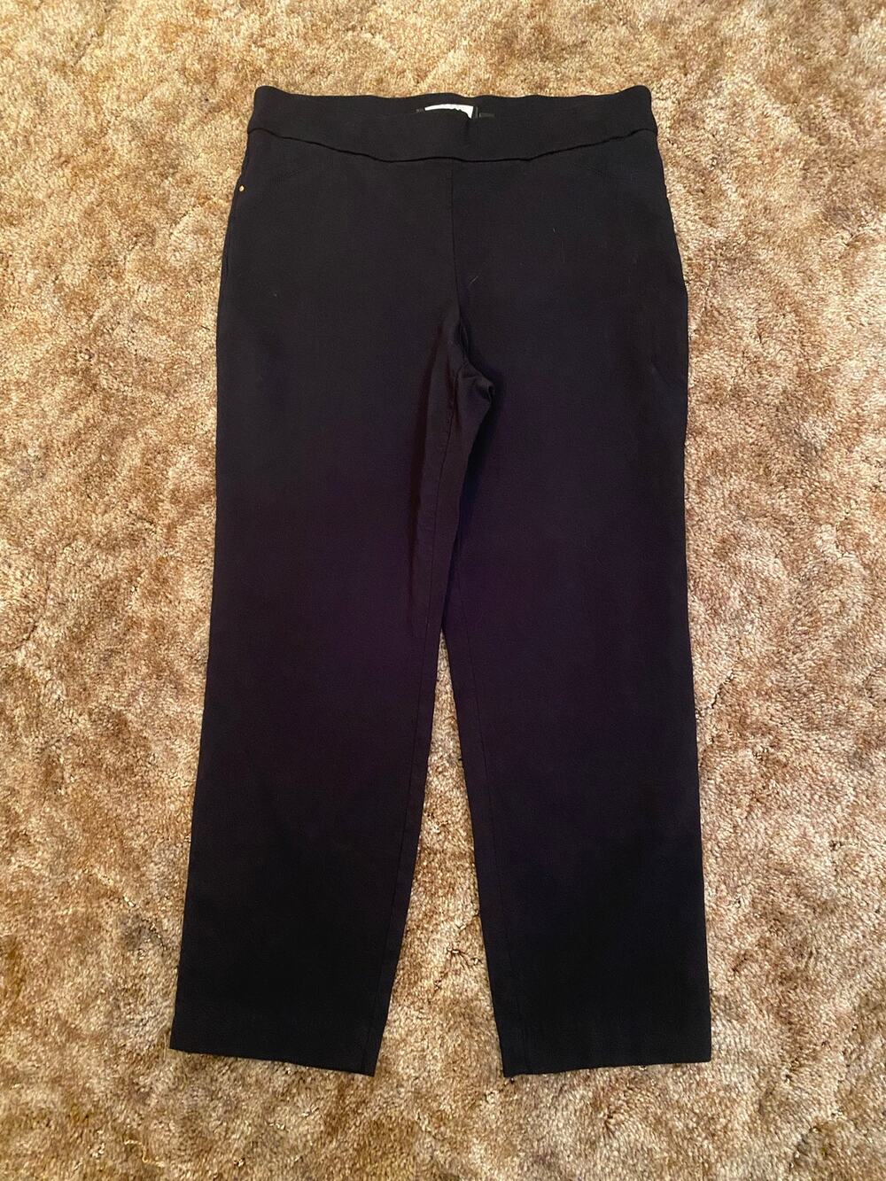 Briggs Women's Black Straight-Leg Ponte Work Business Pants Size 12